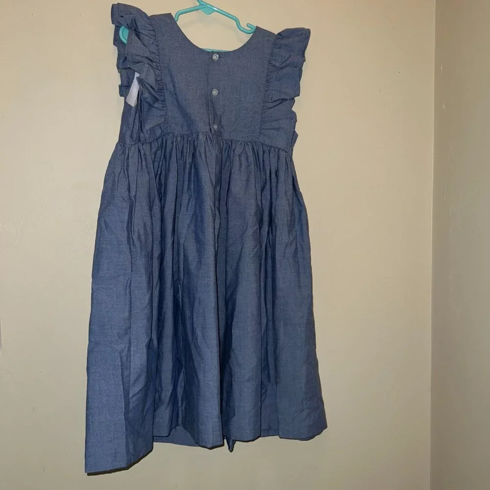 NWOT Kellys Kids 8/10 Chambray Ruffle Dress
